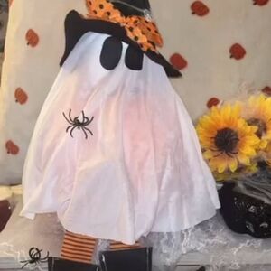 Halloween Ghost Decoration with Orange Accents
